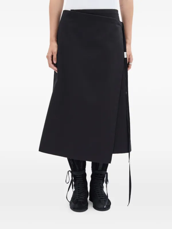 Ann Demeulemeester Tie-fastening Midi Skirt in Black