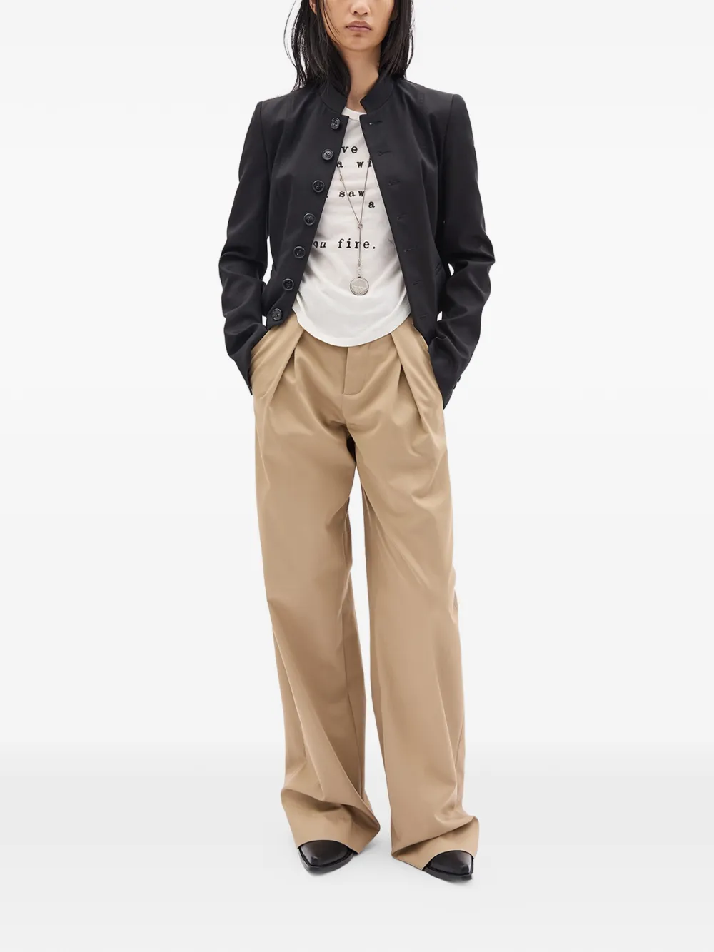  Ann Demeulemeester Floor Micro T-shirt - Neutrals 