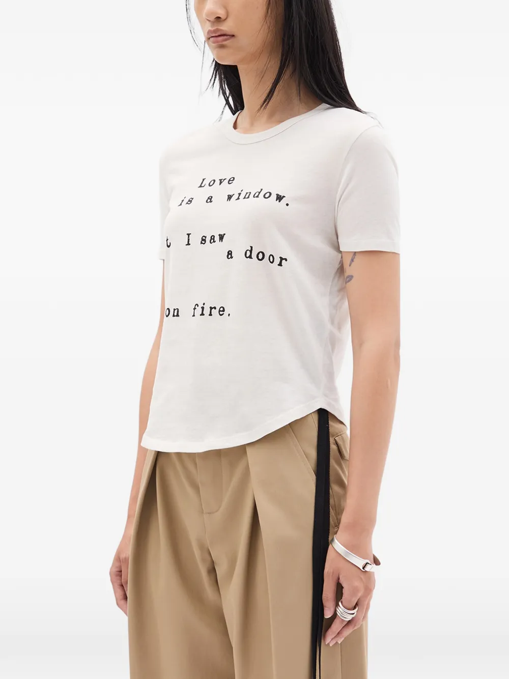  Ann Demeulemeester Floor Micro T-shirt - Neutrals 