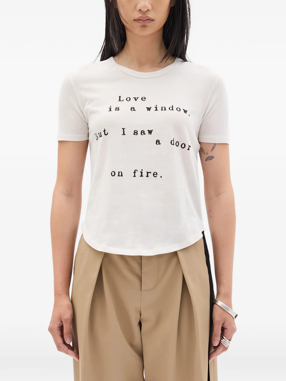 Ann Demeulemeester Floor micro T-shirt - Toni neutri