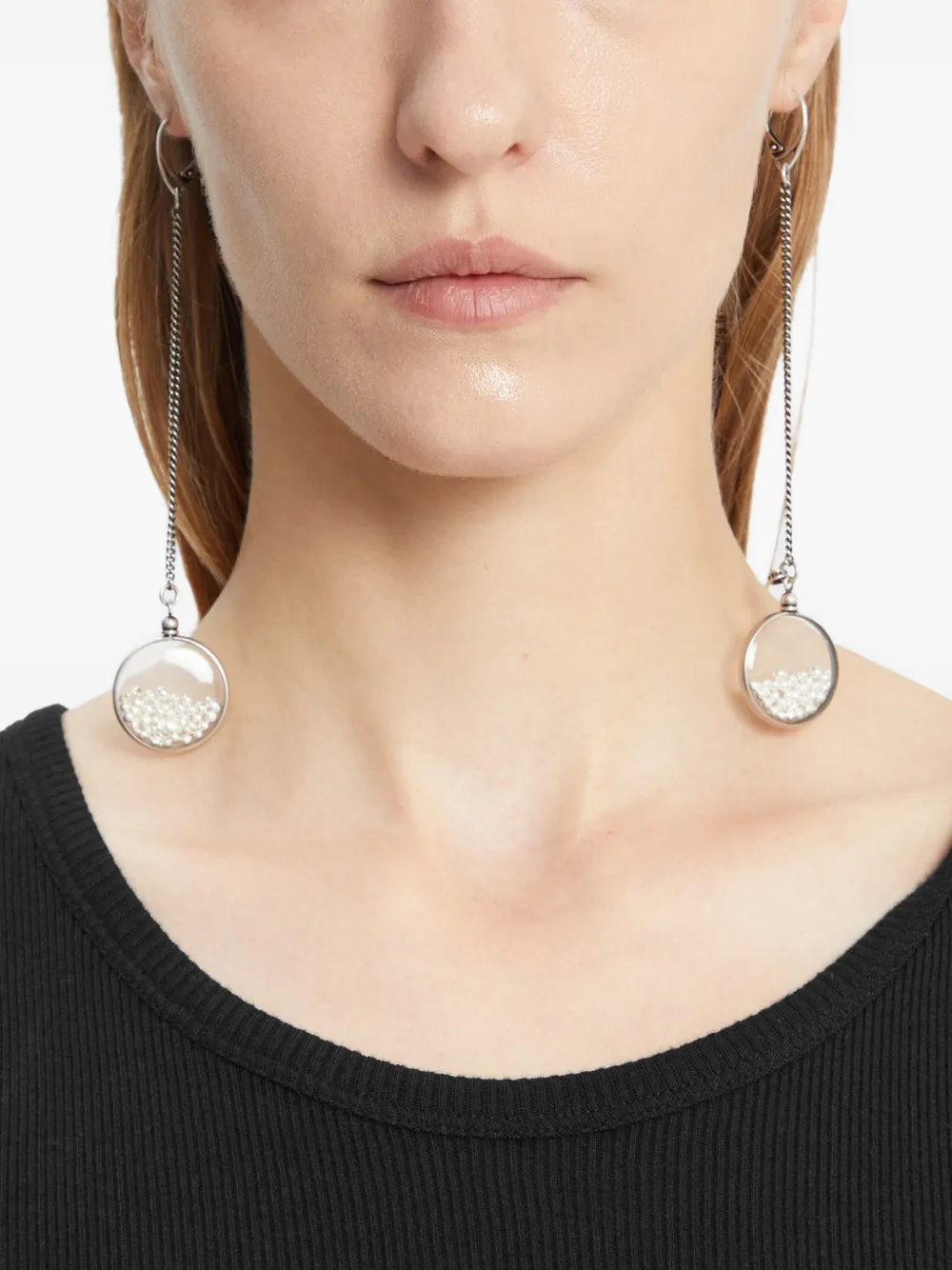 Bilha medaillon chain earrings