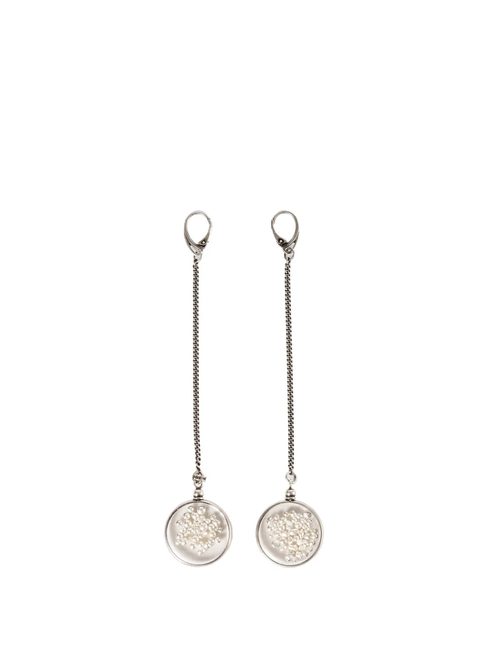 Ann Demeulemeester Bilha medaillon chain earrings - Argento