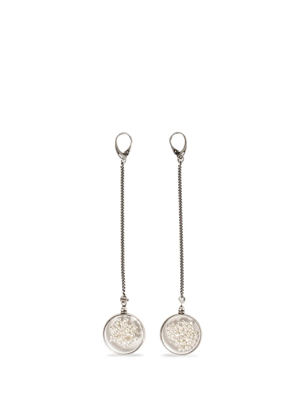 Ann Demeulemeester Bilha medaillon chain earrings - Argento