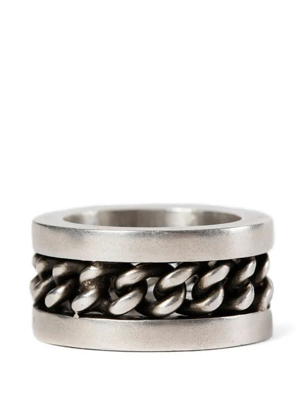 Ann Demeulemeester Marin Chain Ring in Silver