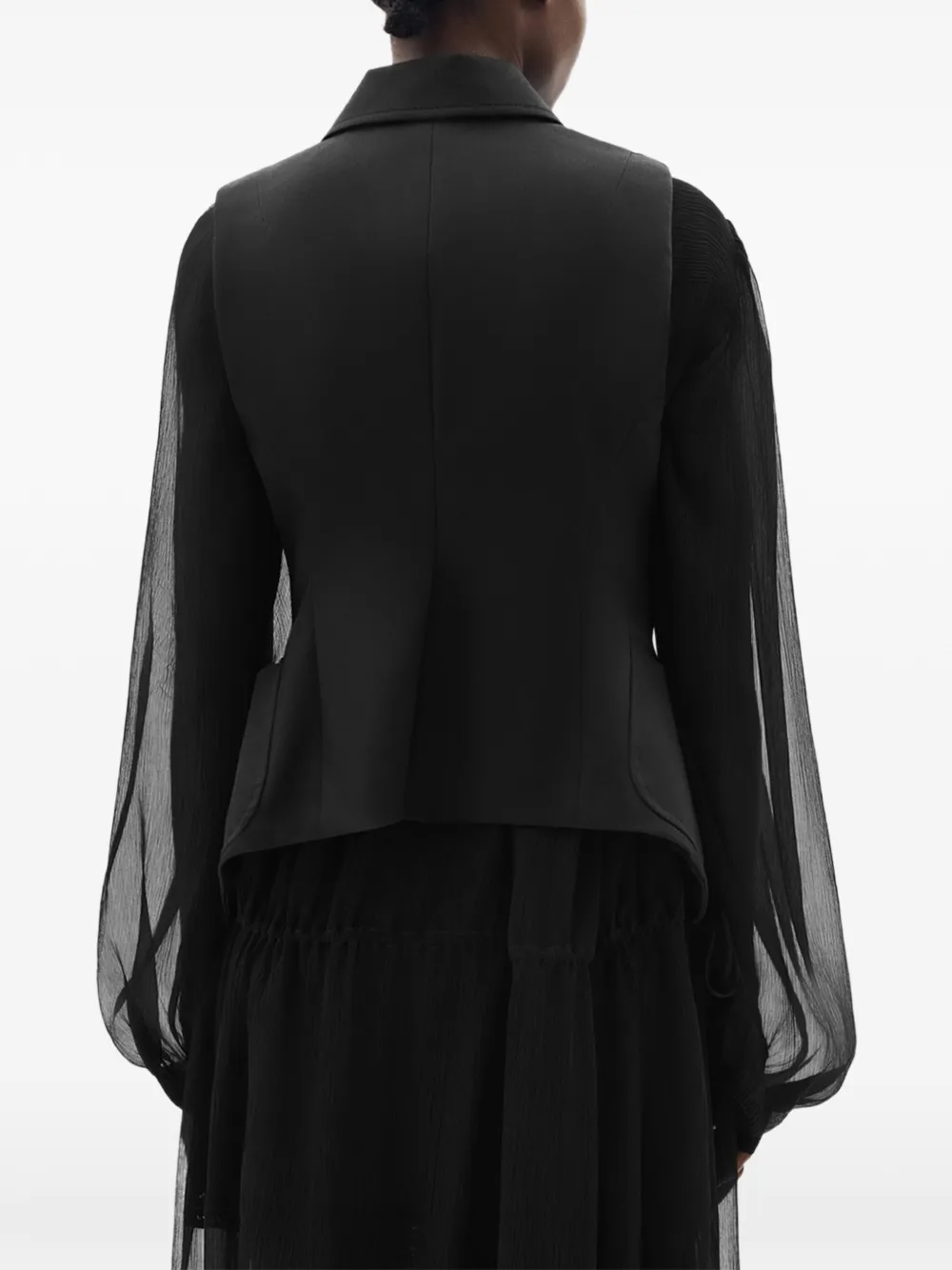 Ann Demeulemeester Lune gilet met open voorkant en knopen Zwart