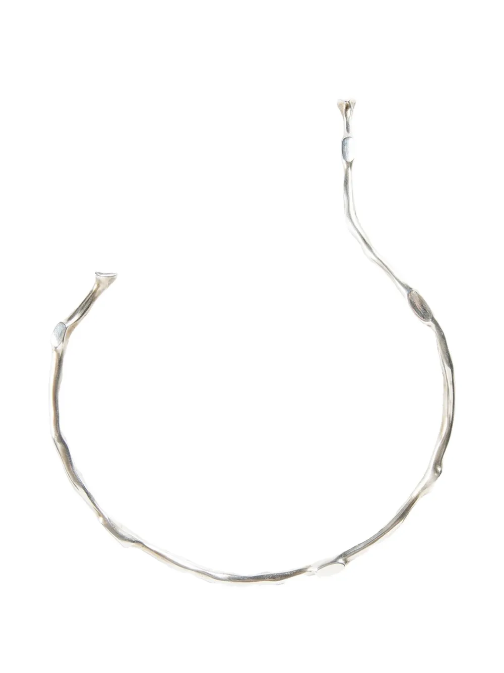 Ann Demeulemeester Futuristic antique silver brass necklace - Argento