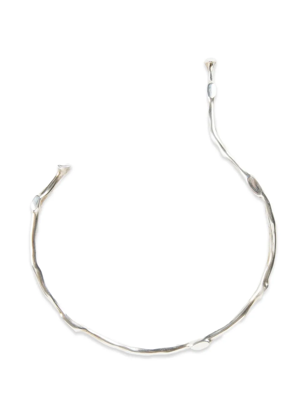 Ann Demeulemeester Futuristic antique silver brass necklace - Argento