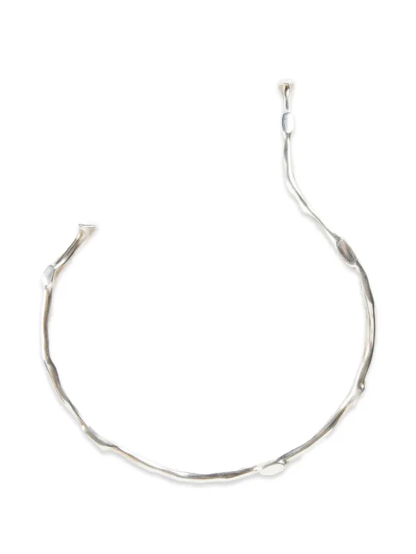 Ann Demeulemeester Futuristic Antique Silver Brass Necklace