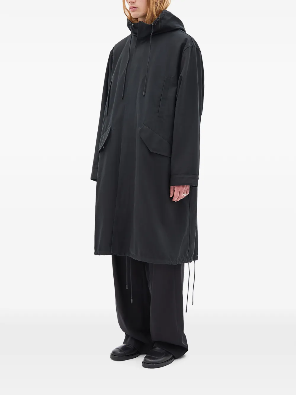 Ann Demeulemeester Obert Hooded Parka - Black 