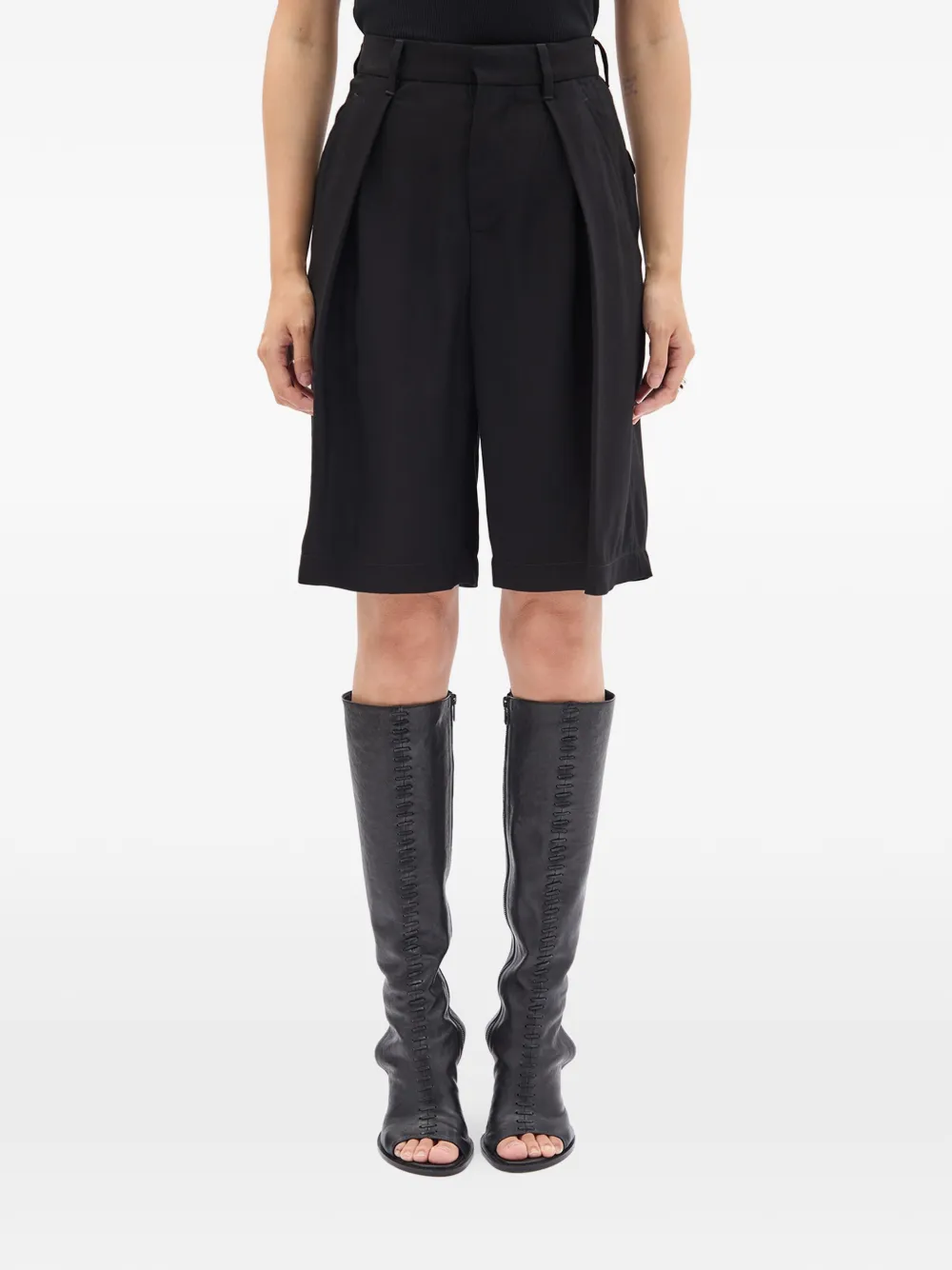Ann Demeulemeester Ukje pleated shorts - Nero