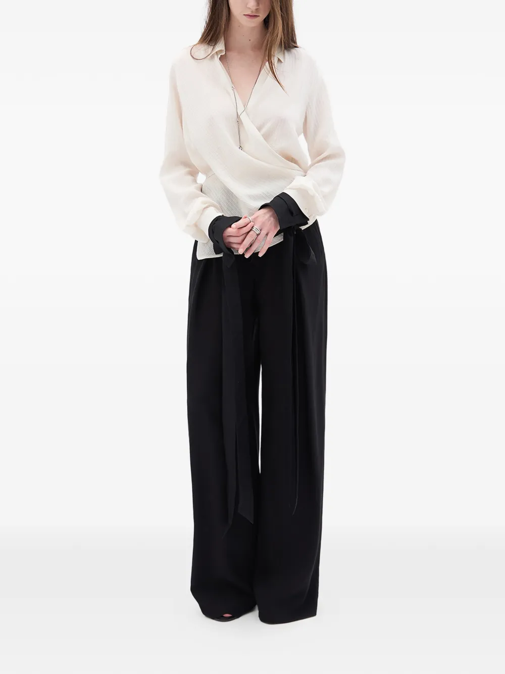  Ann Demeulemeester Nouk Wide-leg Trousers - Black 