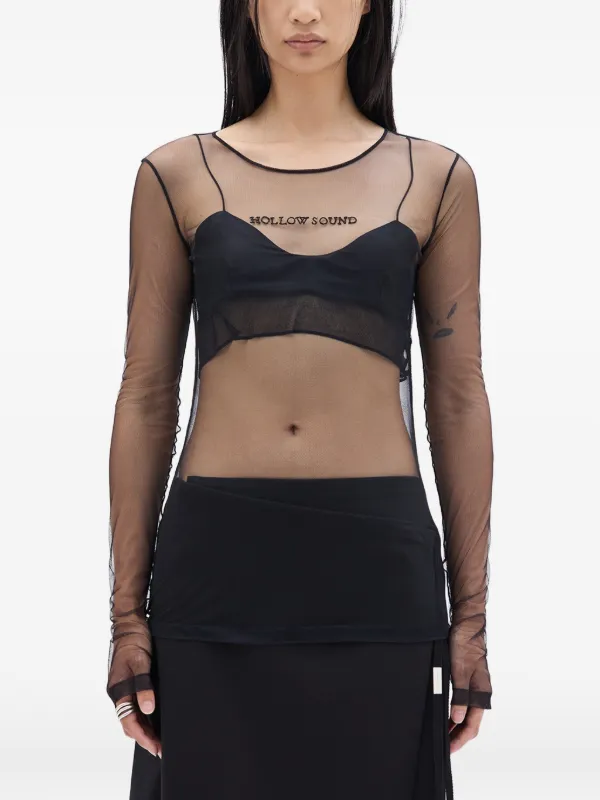 Ann Demeulemeester Fiene ''hollow Sound'' Tulle T-shirt in Black