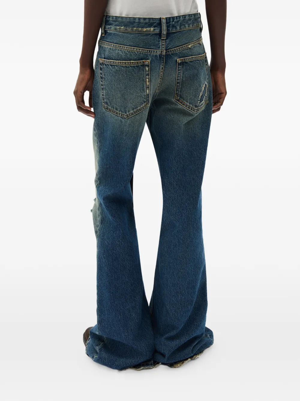 Ann Demeulemeester Toos Slim Bootcut Distressed Jeans | Blue