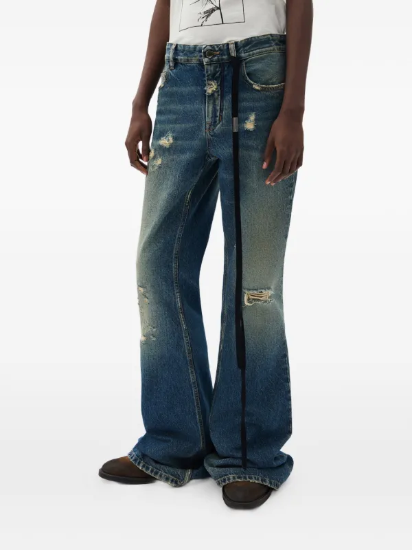 Ann Demeulemeester Toos スリム ダメージ ブーツカットジーンズ
