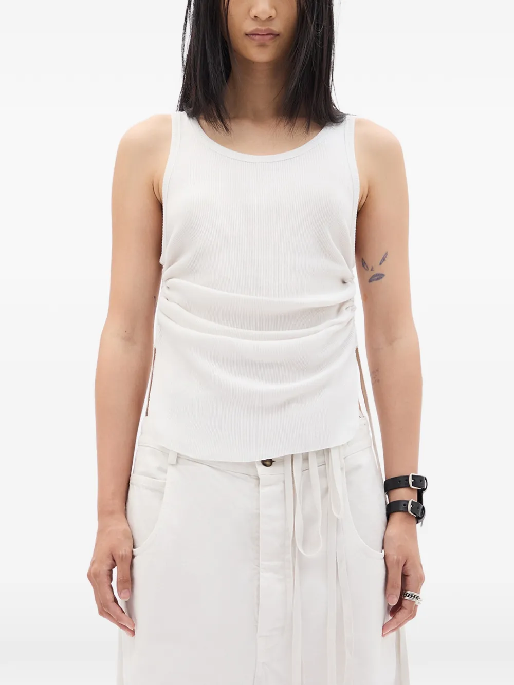 Ann Demeulemeester Mara wrinkled tank top - Bianco