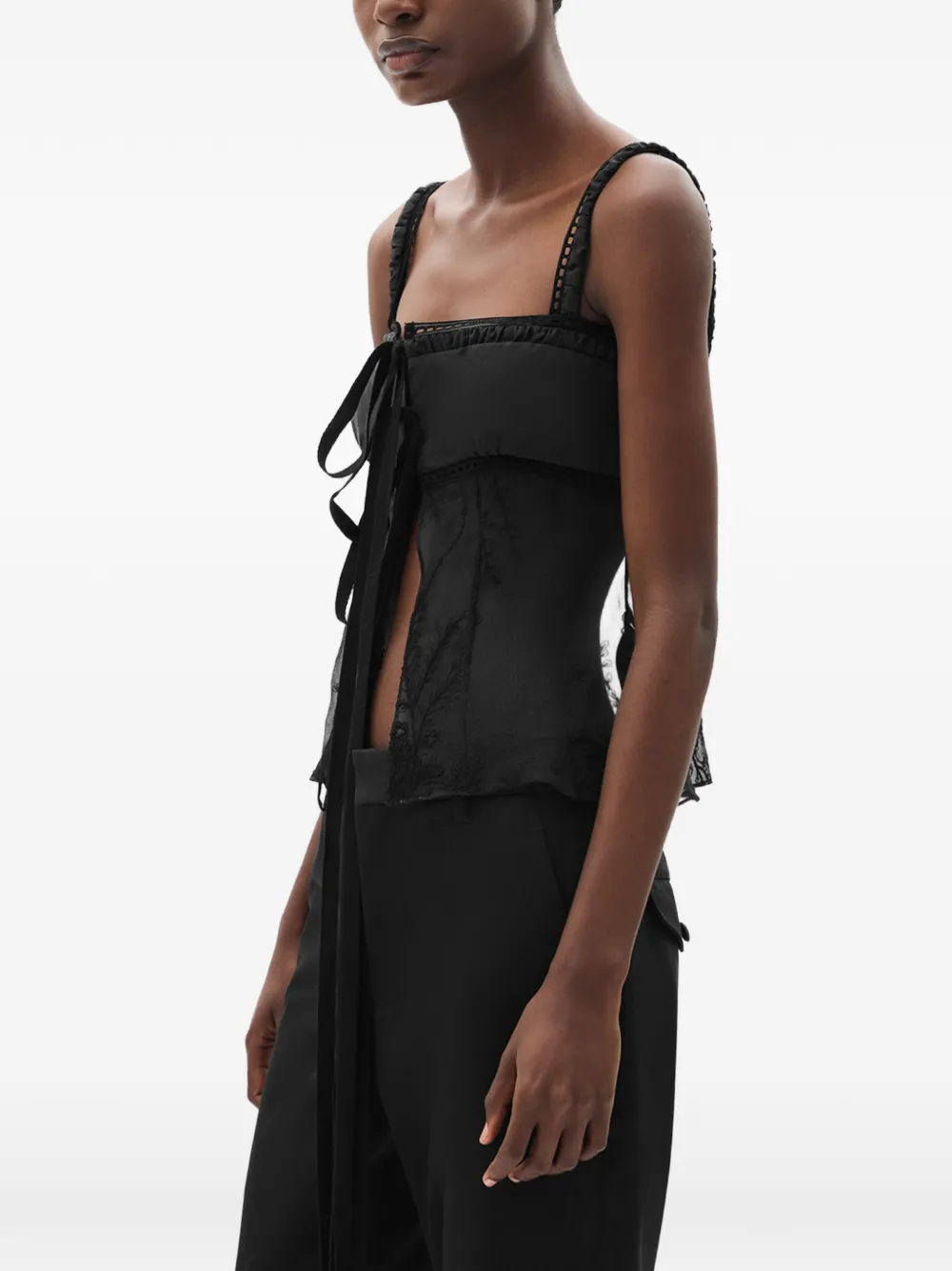 Ann Demeulemeester Gila top met vlakken Zwart