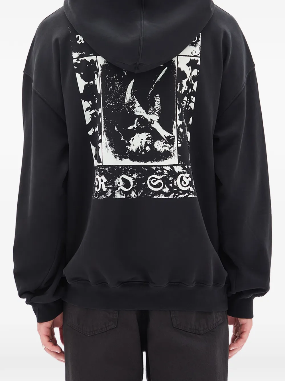 Ann Demeulemeester Bardi grafische hoodie Zwart