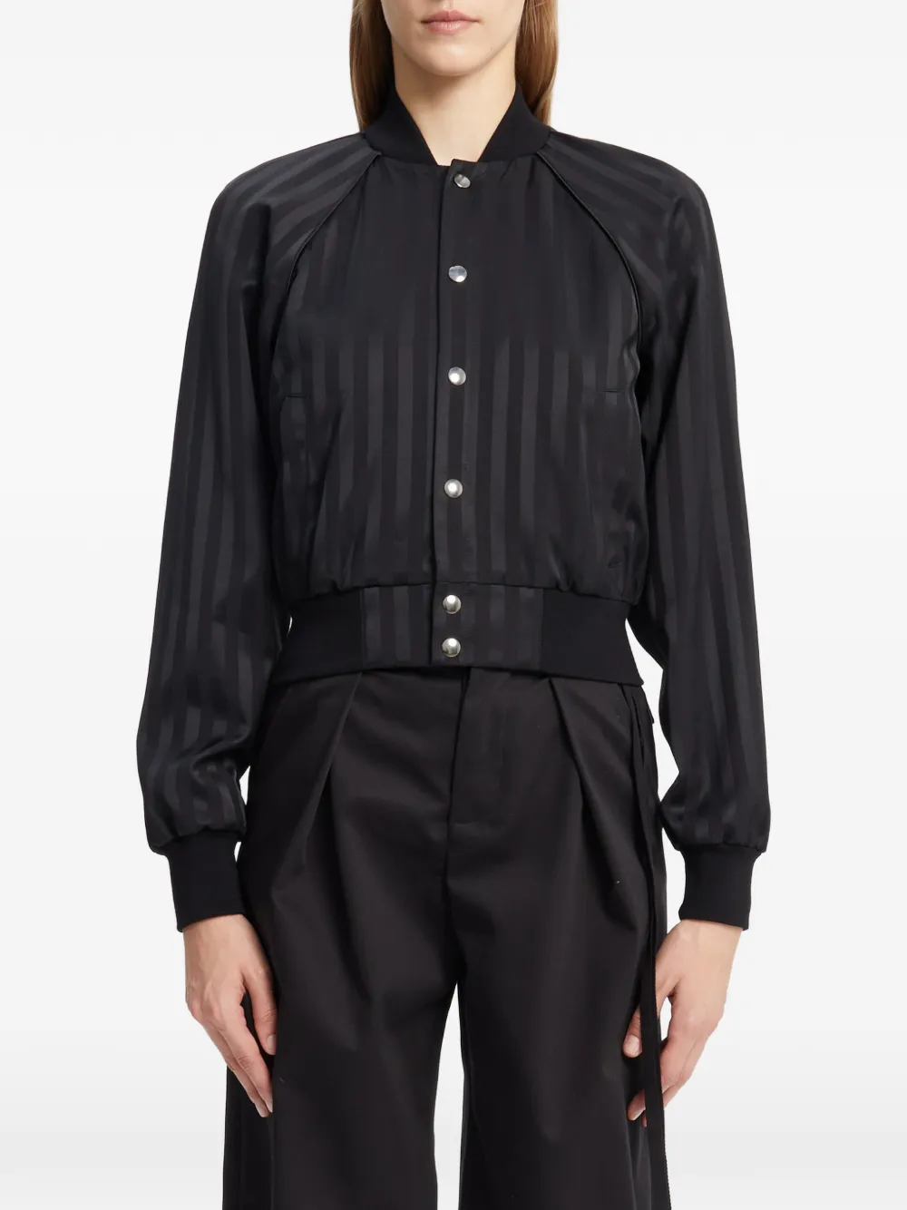 Ann Demeulemeester Bomber Arya a righe - Nero