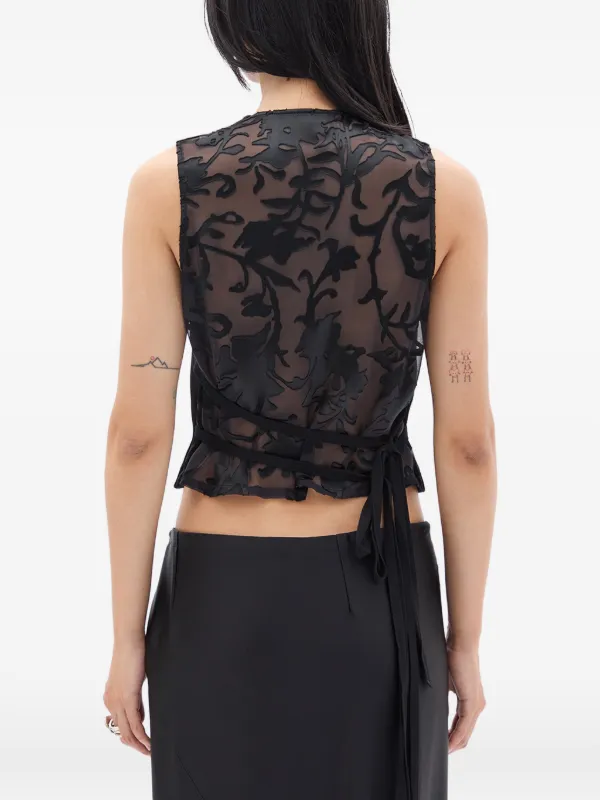 Ann Demeulemeester Tiuku Vネック ボタンベスト | ブラック | FARFETCH JP