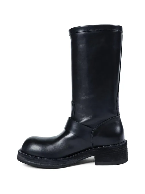 Ann Demeulemeester Sarith Engineer Buckle-detail Leather Biker Boots in Black