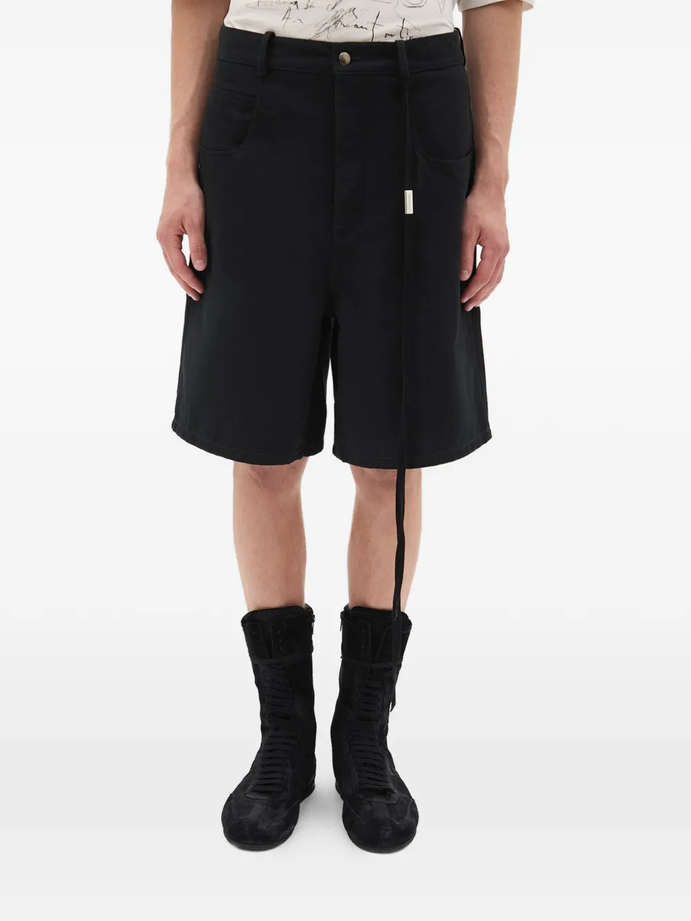 Ann Demeulemeester Narve relaxed-fit bermuda shorts - Nero