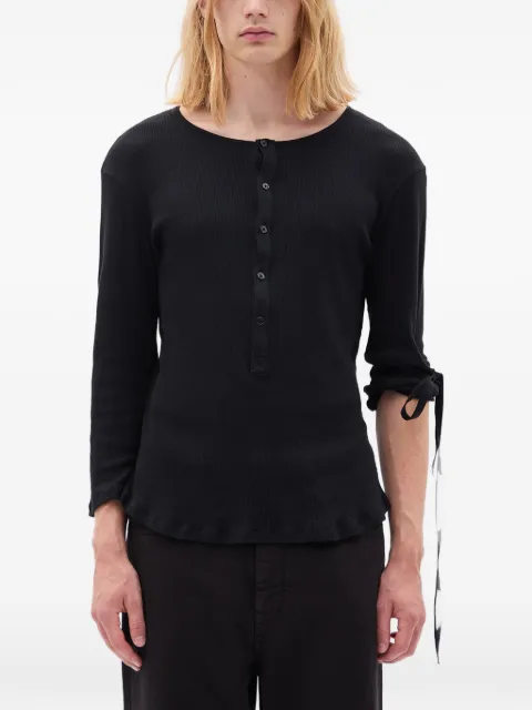 Ann Demeulemeester Ilyas ribbed tie-detail T-shirt