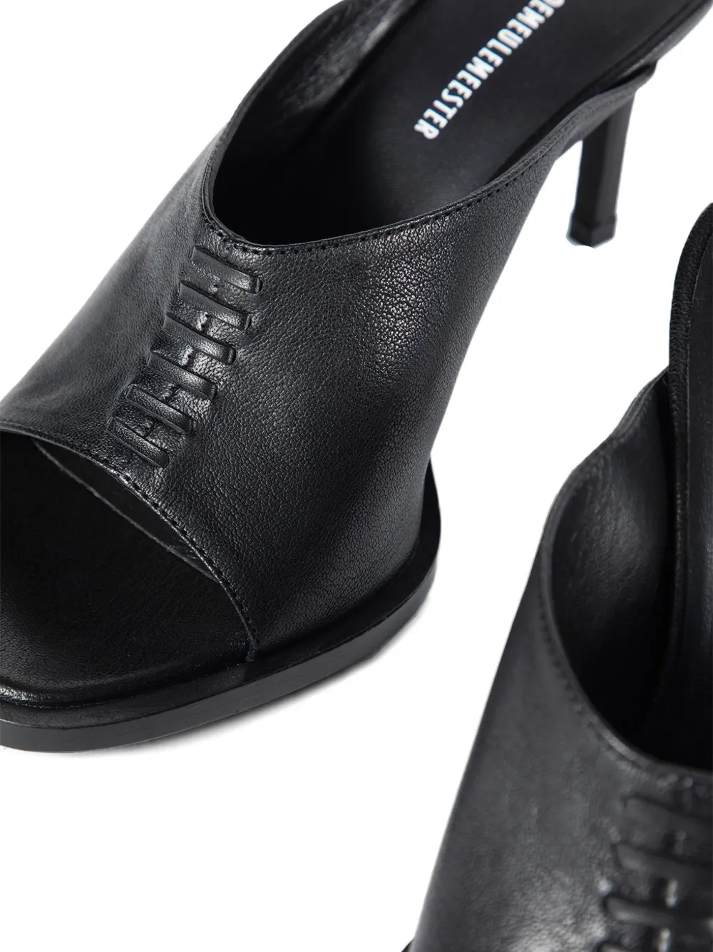 Ann Demeulemeester semi-glossy tanned leather pumps Zwart