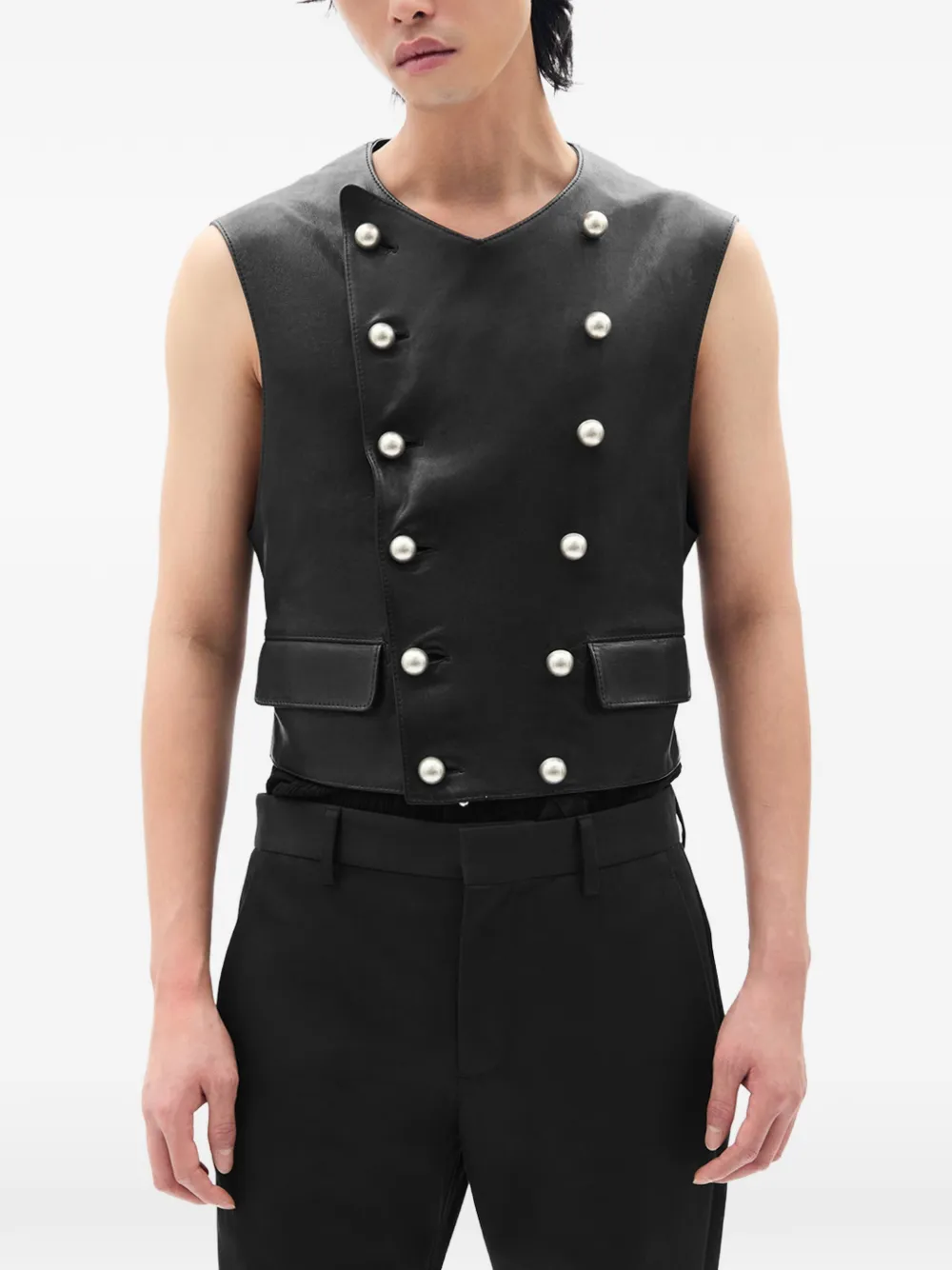 Ann Demeulemeester Dino double-breasted waistcoat - Nero