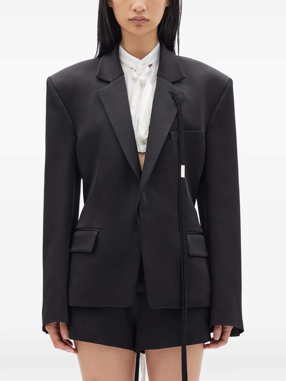 Ann Demeulemeester Susa floral-appliqué fitted jacket - Nero