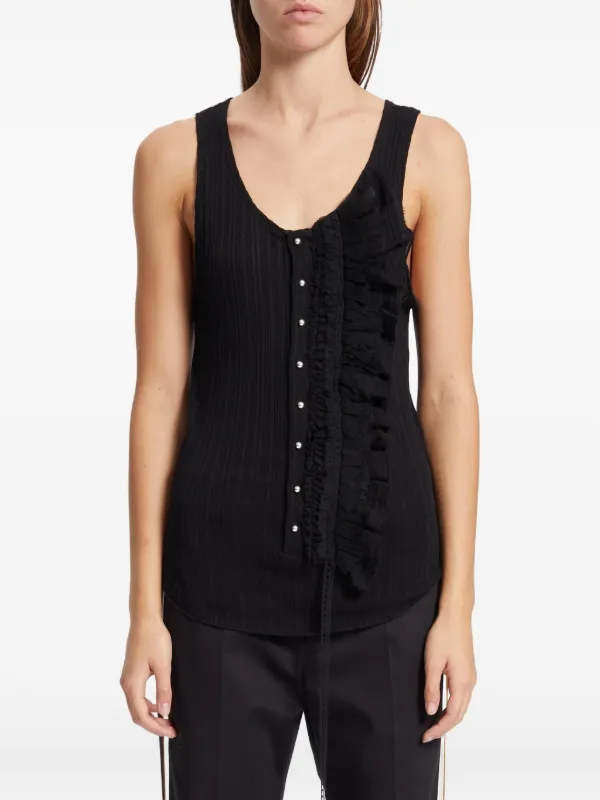 Ann Demeulemeester Rase Serafino ラッフル タンクトップ | ブラック
