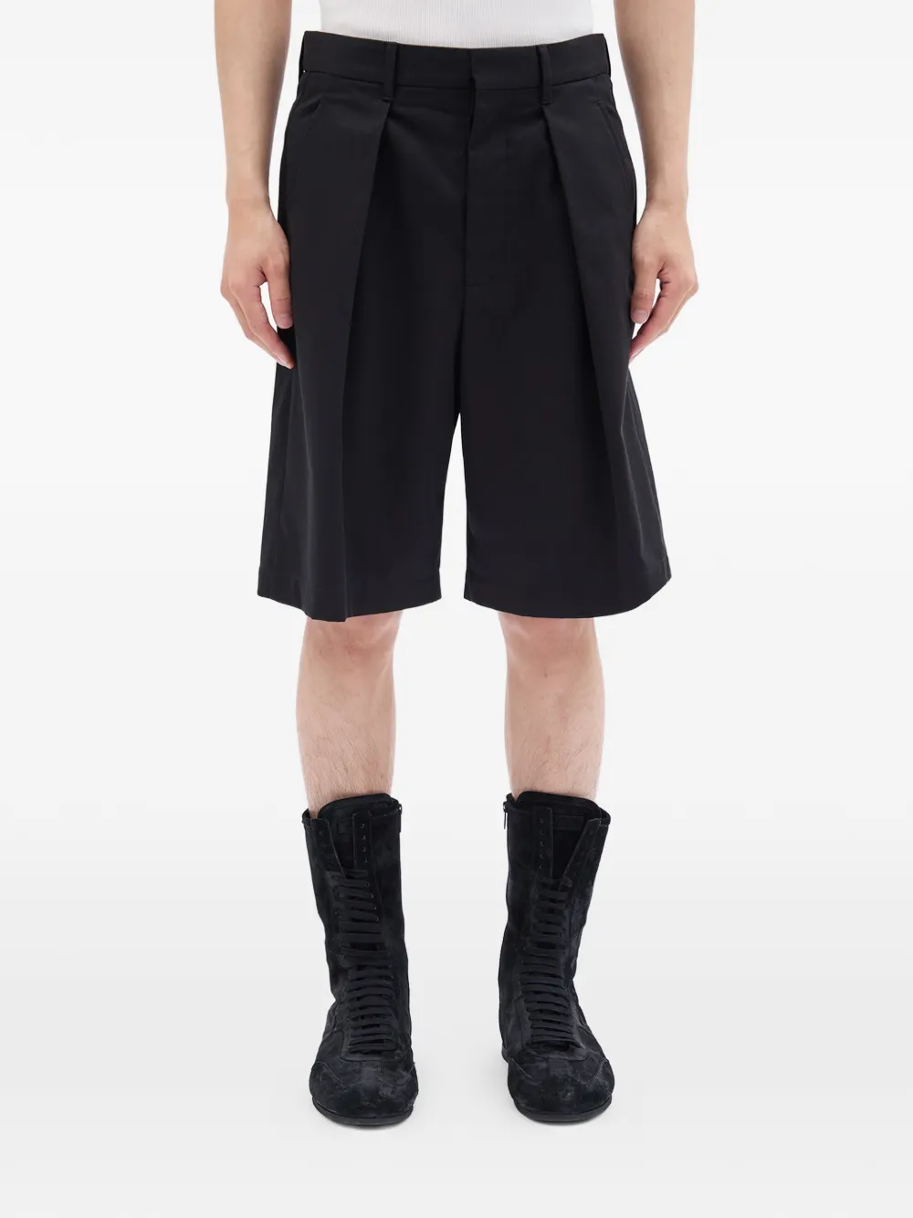 Ann Demeulemeester pleated shorts - Nero