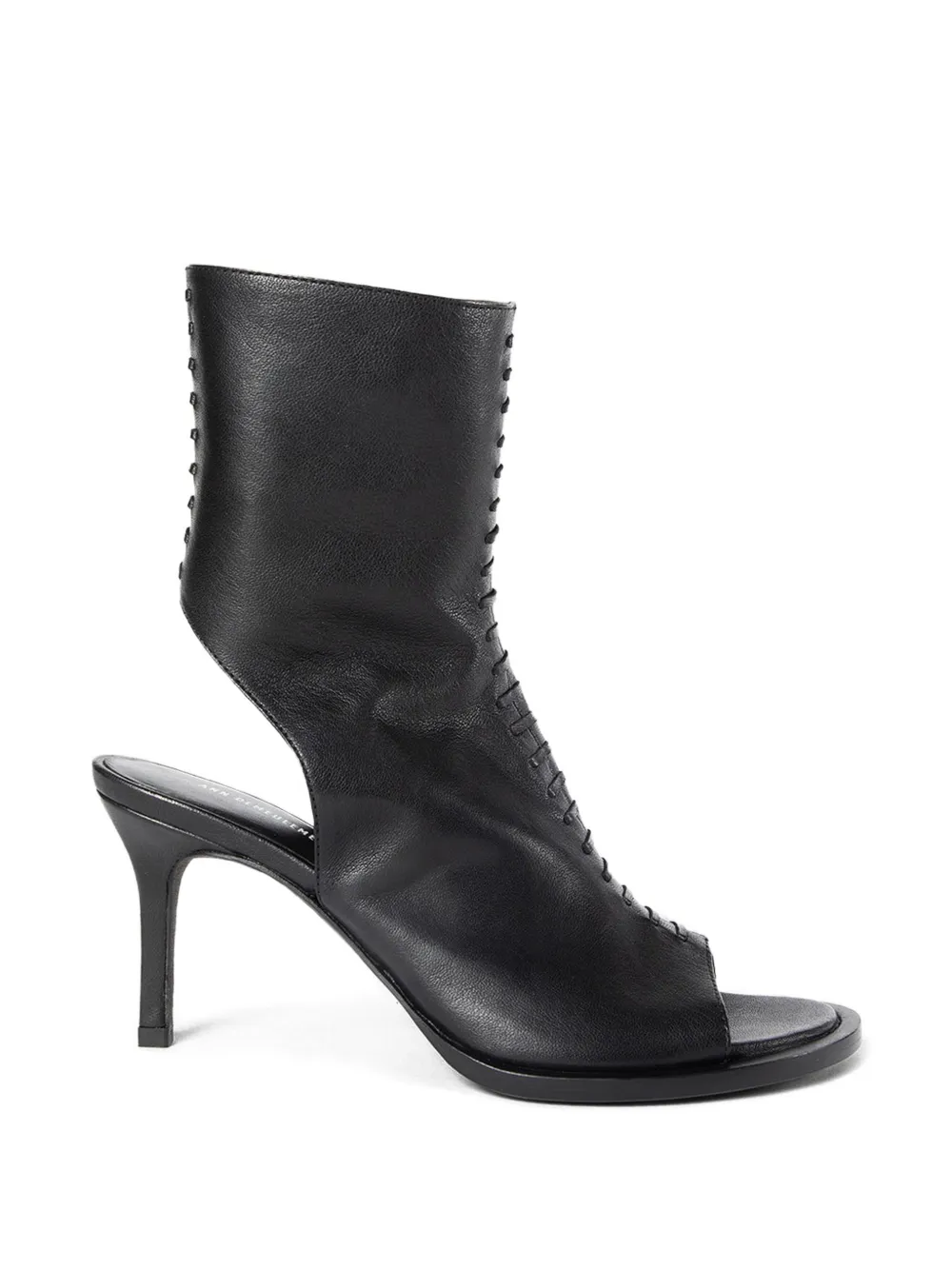 Ann Demeulemeester Elvy open toe stitched leather pumps Zwart