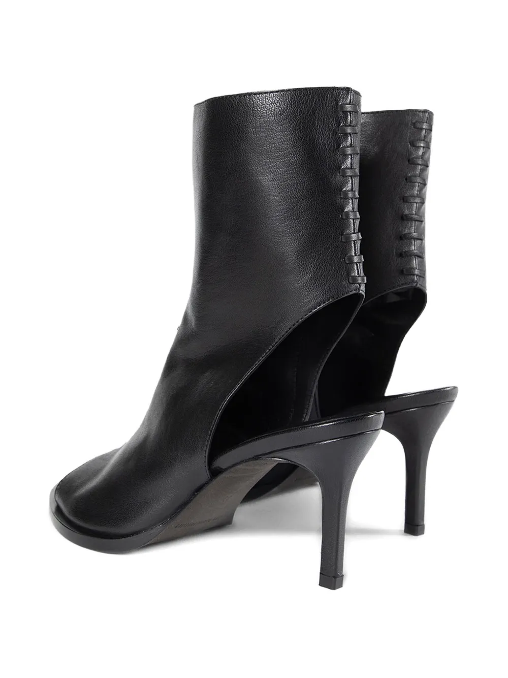 Ann Demeulemeester Elvy open toe stitched leather pumps Zwart