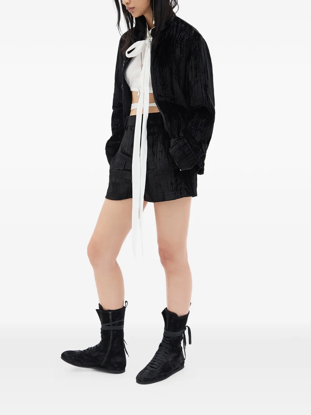  Ann Demeulemeester High-waist Tailored Shorts - Black 