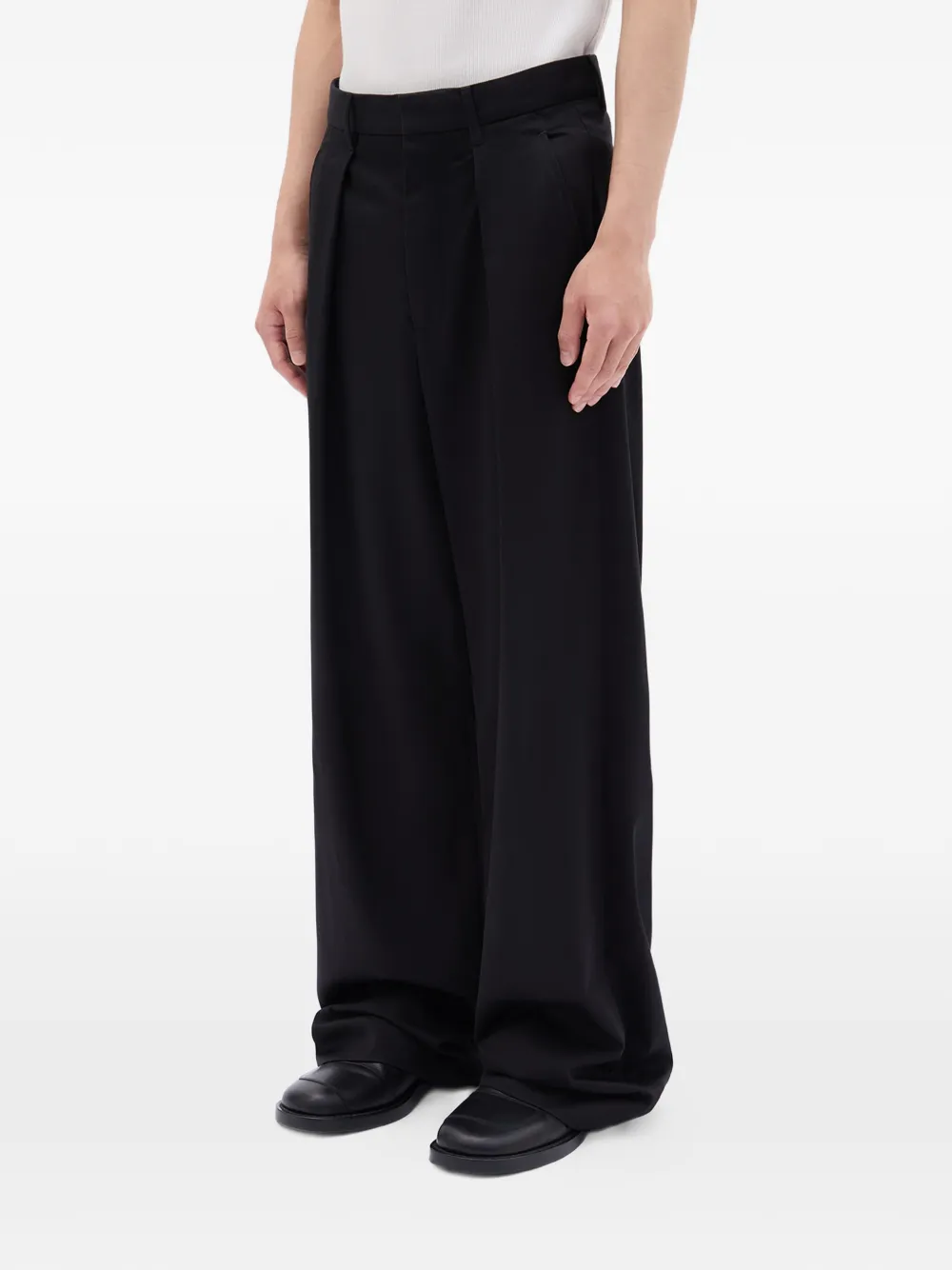  Ann Demeulemeester Botel Pleated Trousers - Black 