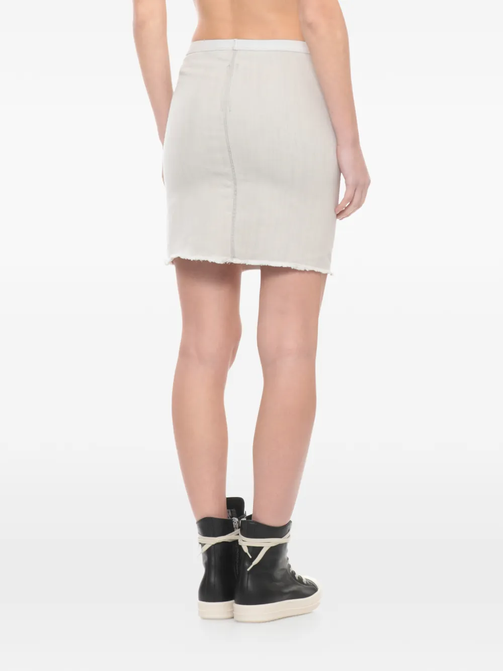 Rick Owens DRKSHDW Sacred mini-rok met gerafelde afwerking Beige