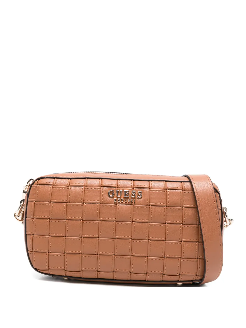 Guess Usa Sandy Woven Cross Body Bag In Pink