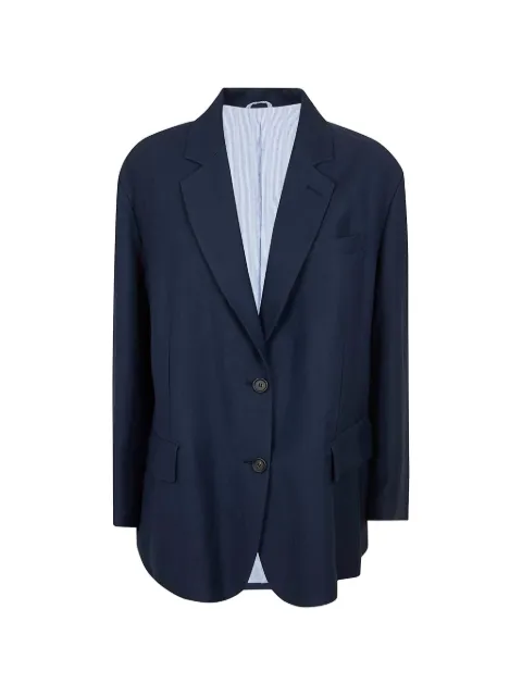 Brunello Cucinelli blazer con bolsillos y solapa
