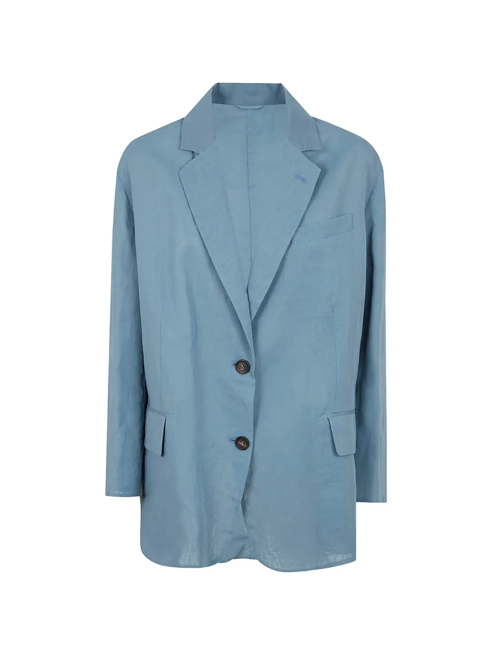 Brunello Cucinelli buttoned cotton blazer - Blue