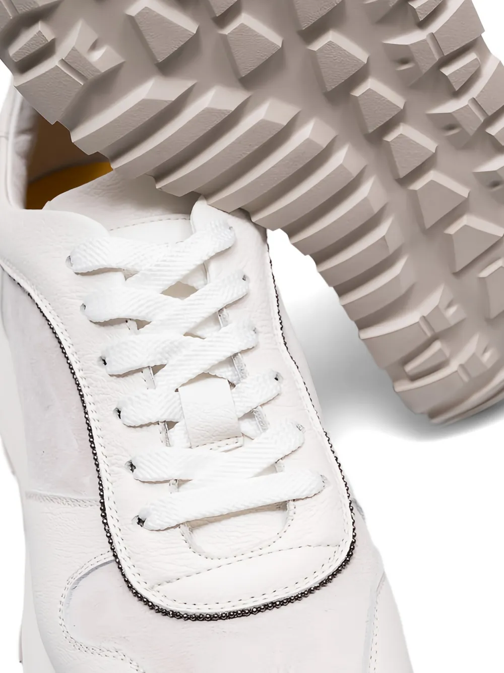 Doucal's panelled leather sneakers Wit