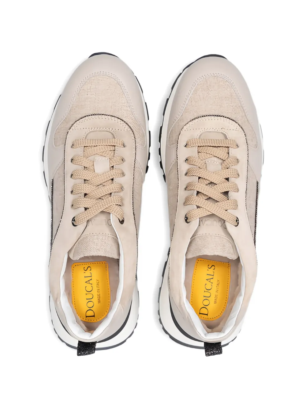 Doucal's calf leather sneakers Beige