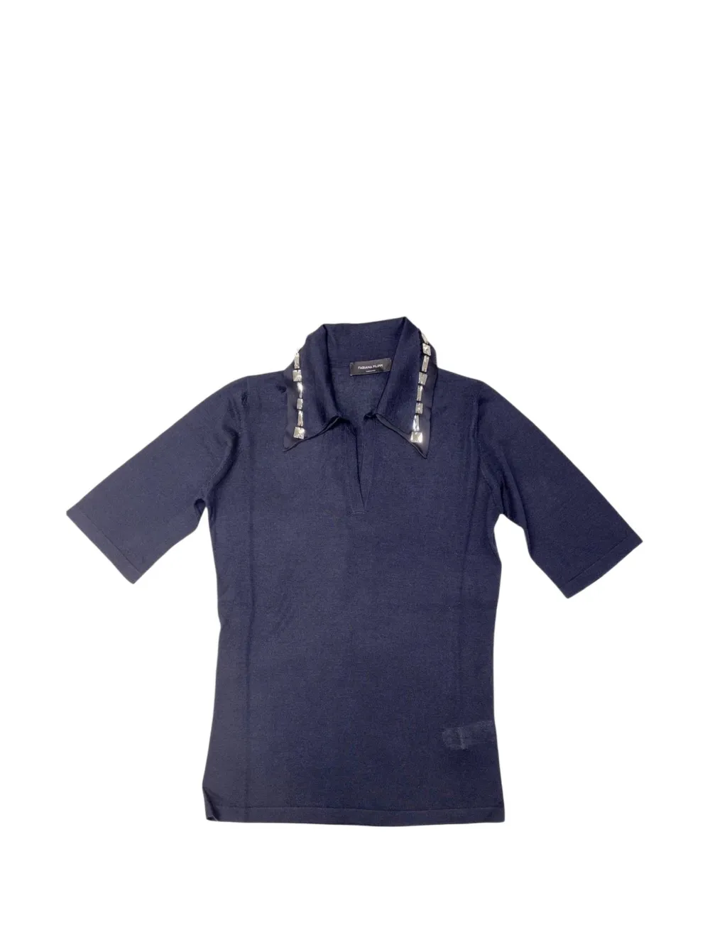 Fabiana Filippi embellished-collar T-shirt - Blu