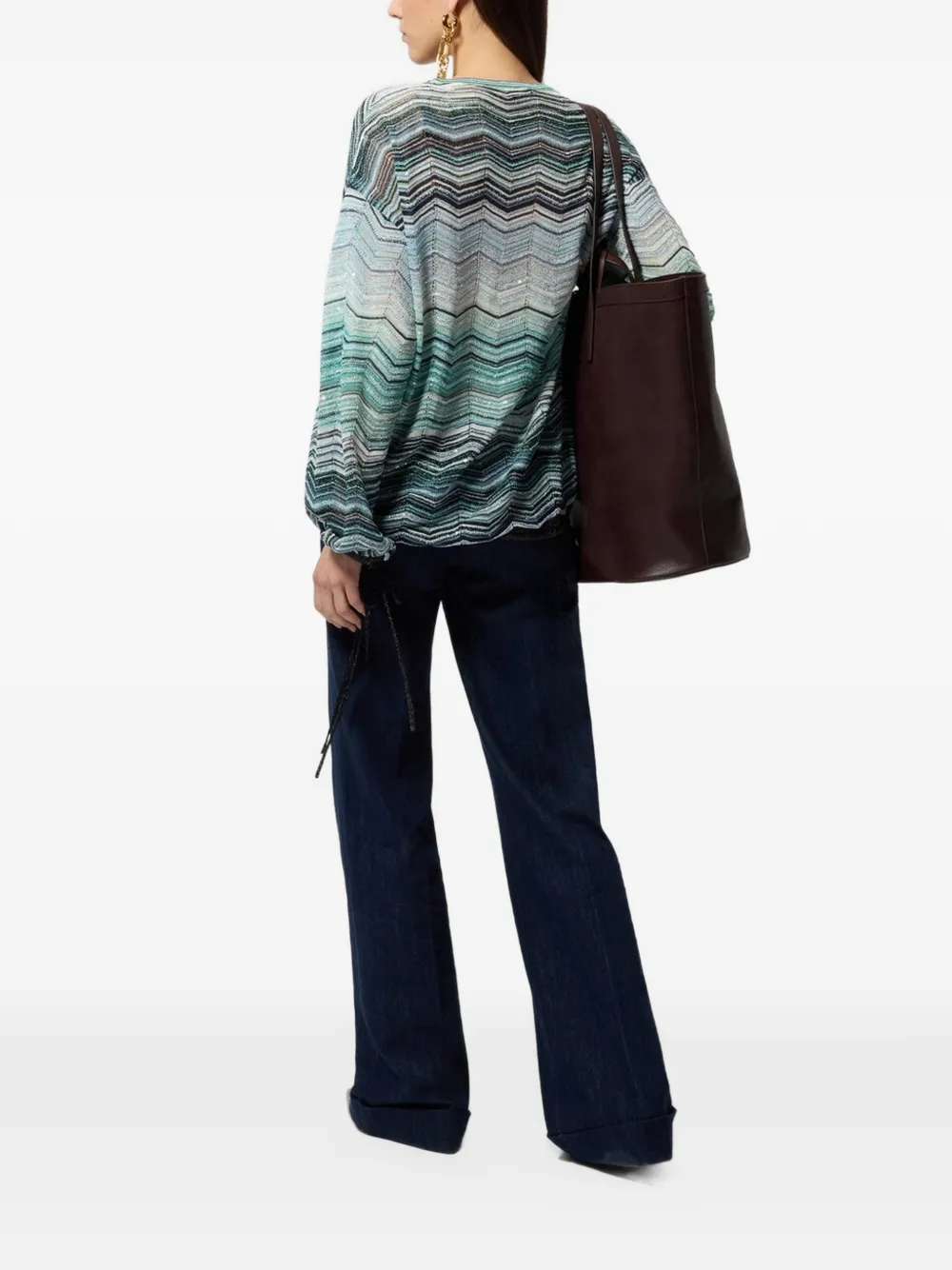 Missoni T-shirt met V-hals Blauw