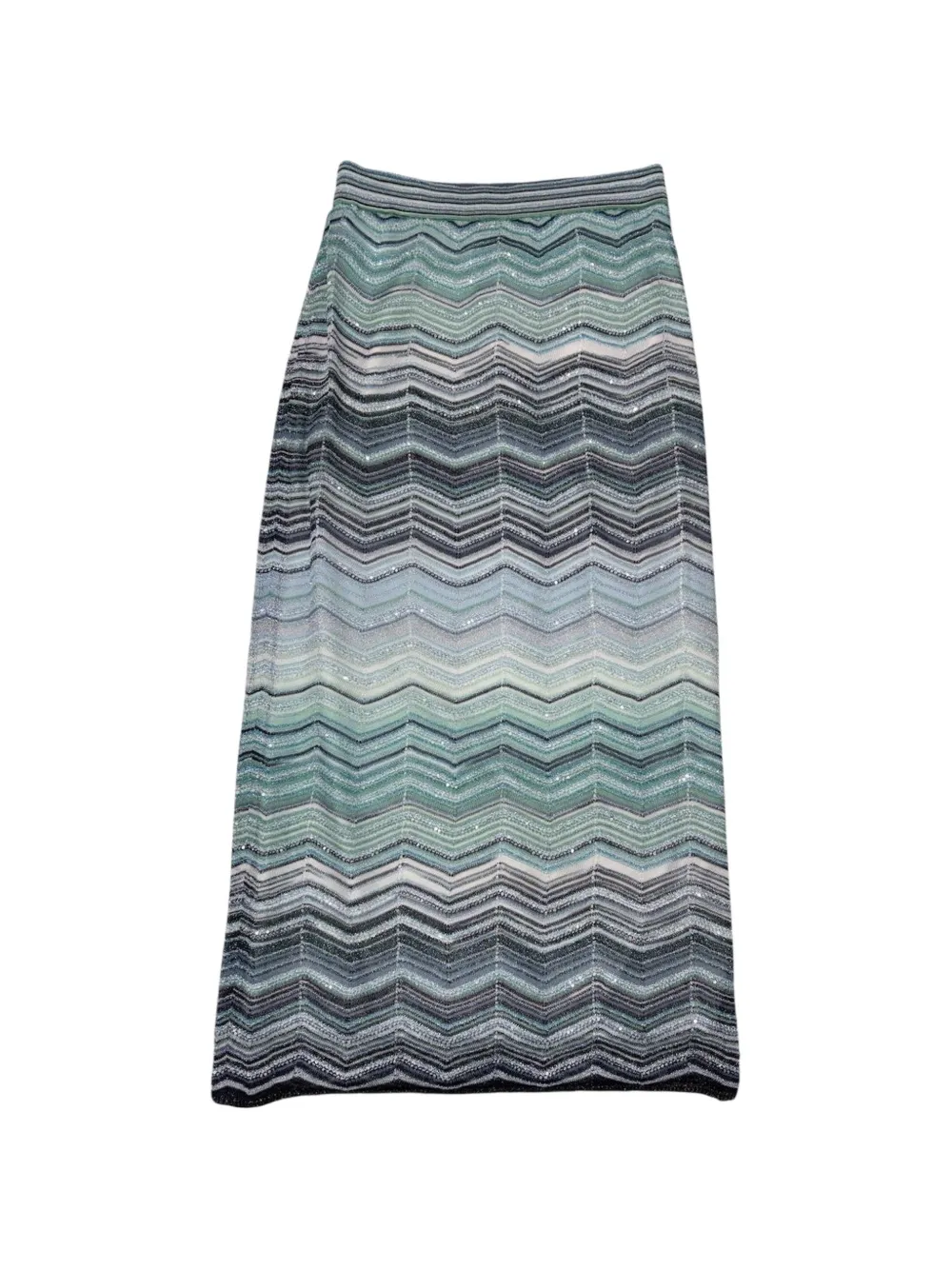 Missoni Zigzag-pattern Skirt In Blue