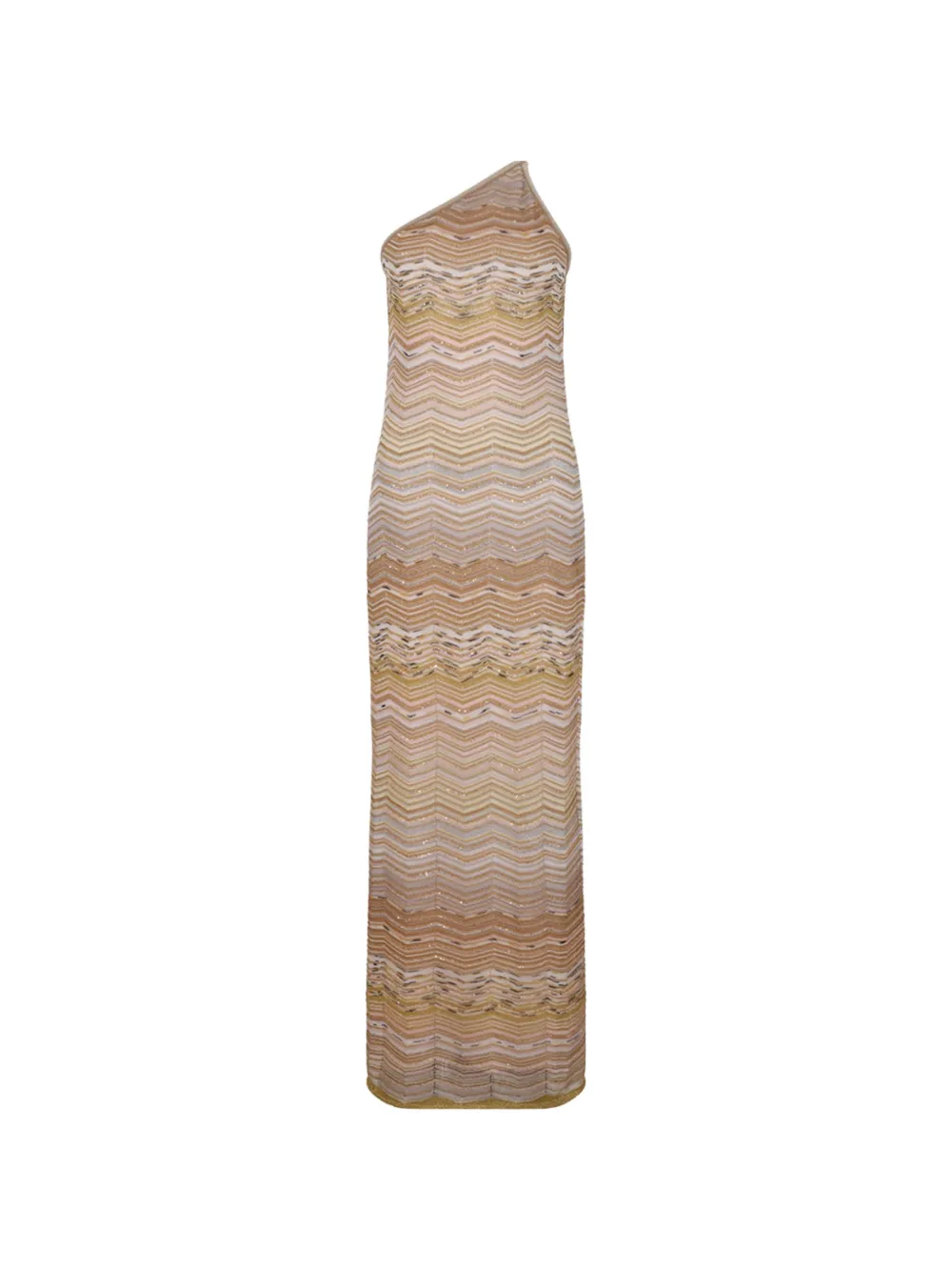 Missoni one-shoulder chevron midi dress - Neutrals