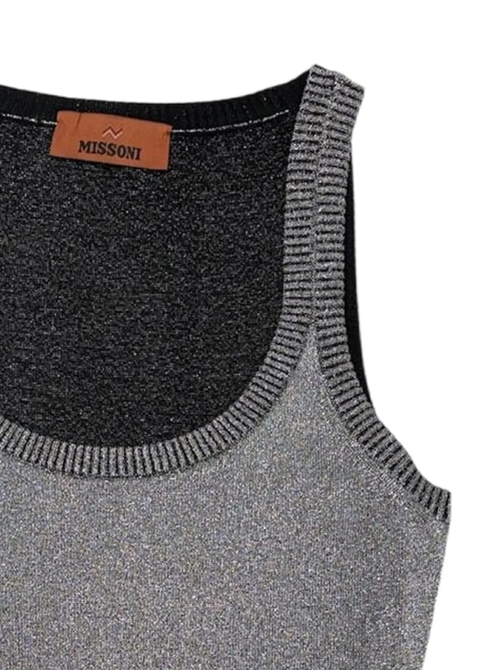 Missoni Ribgebreide top Grijs