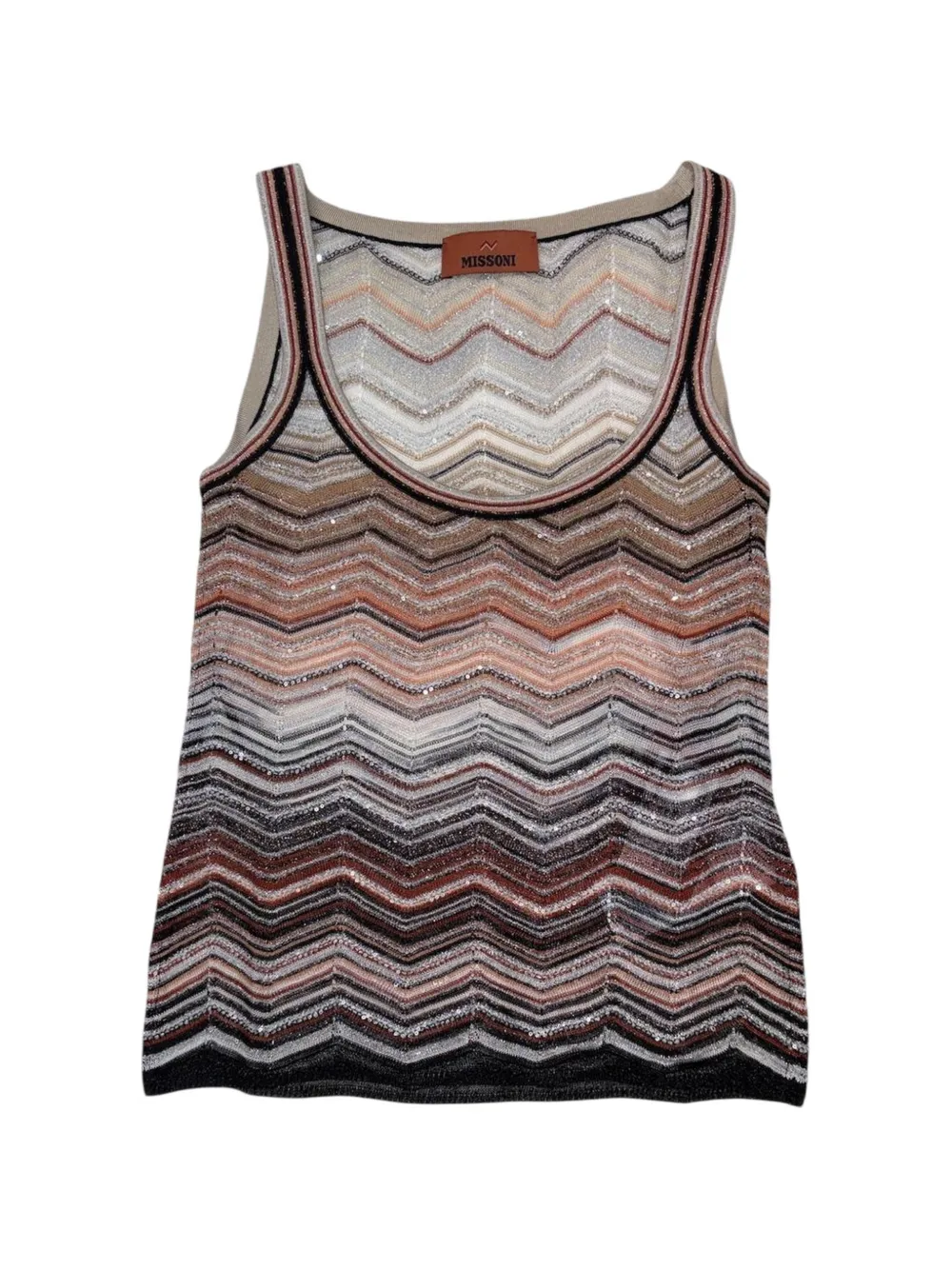 Missoni Chevron-patterned Top In Brown