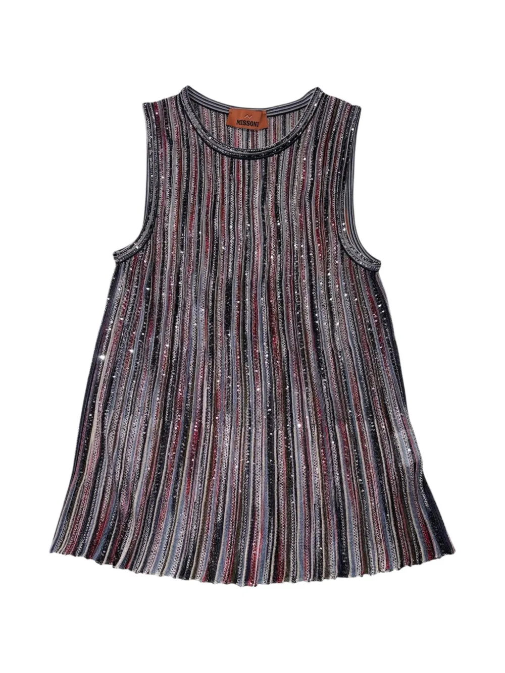Missoni sequin-embellished striped top - Grigio