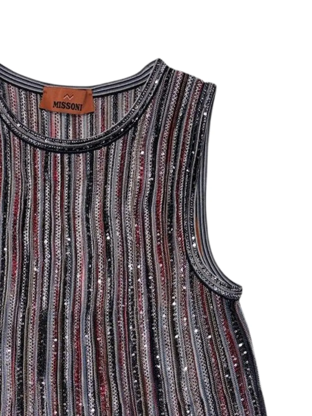  Missoni Sequin-embellished Striped Top - Grey 
