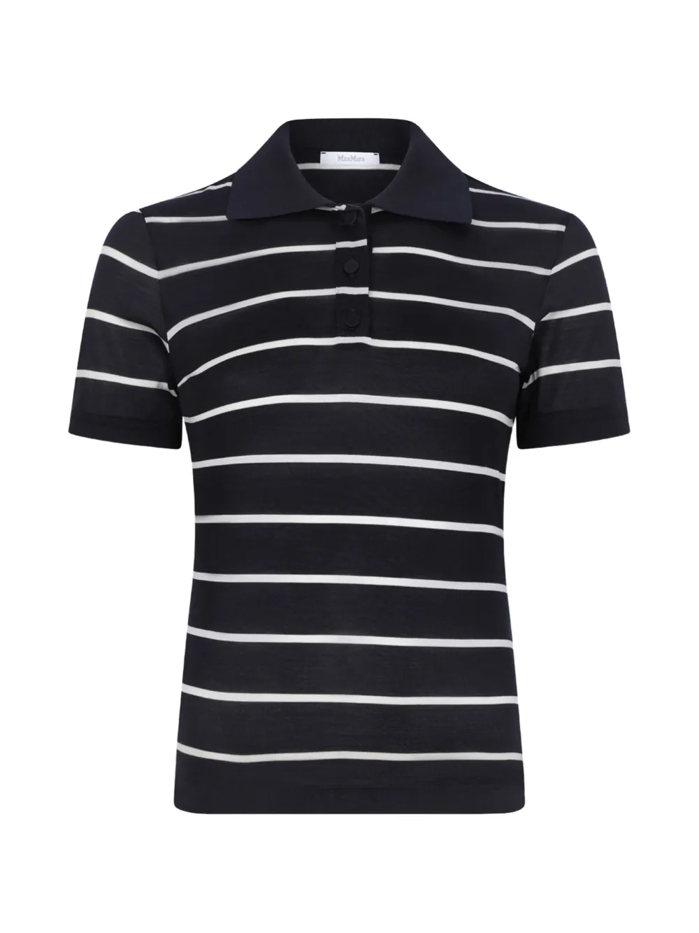 Max Mara T-shirt con colletto a righe - Blu